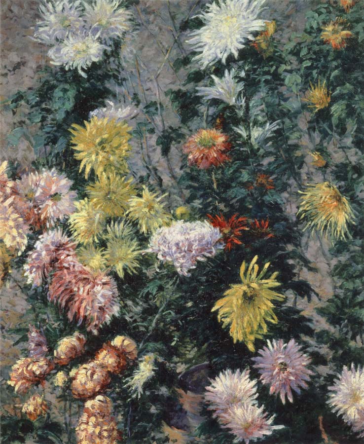 Gustave Caillebotte Chrysanthemums,Garden at Petit Gennevilliers